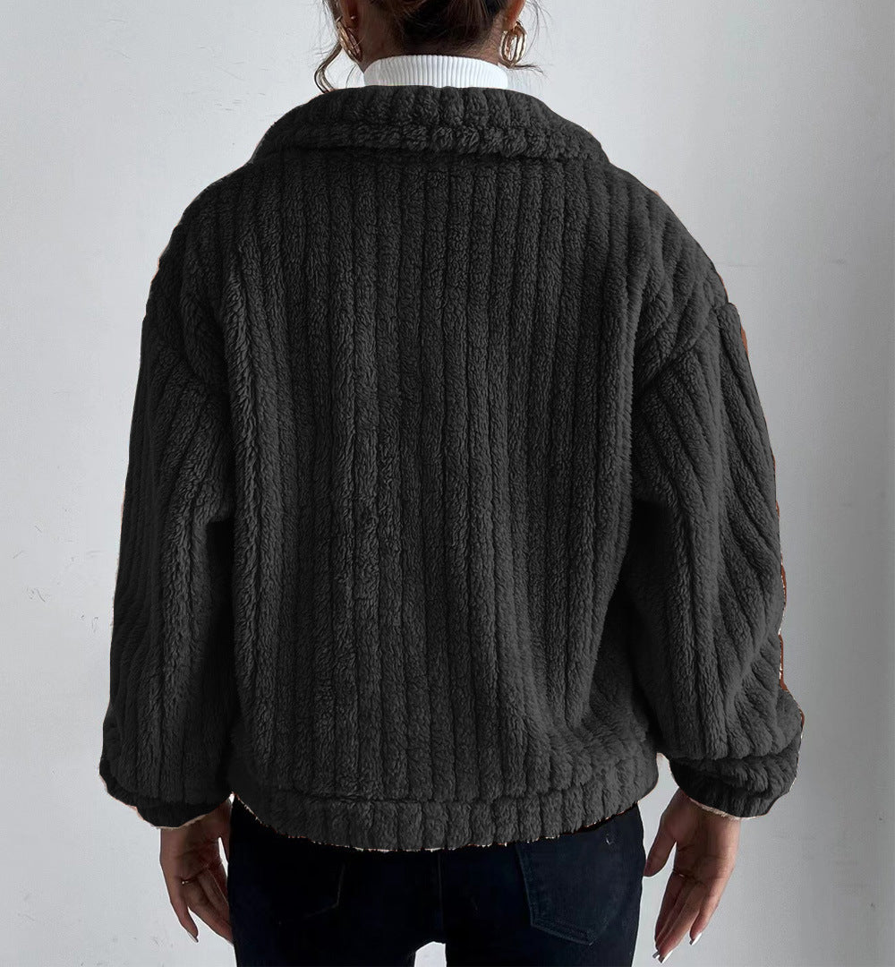 Turn-down Collar Buttoned Jacket