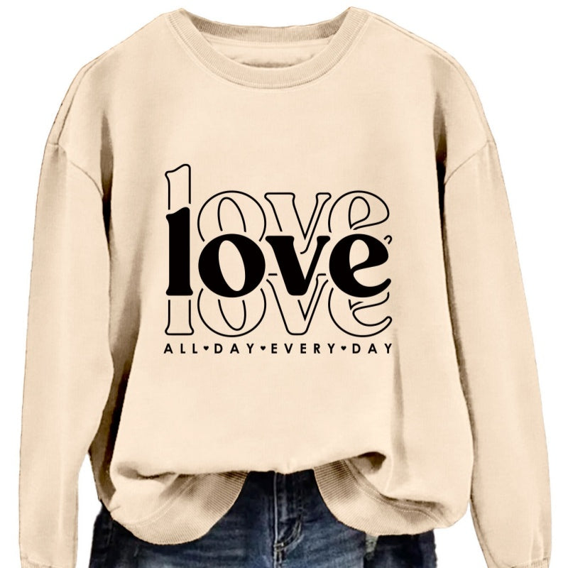 Valentines Day Sweatshirt 12 Colors Women Sweatshirt Long Sleeve Crew Neck Tops