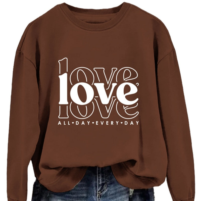 Valentines Day Sweatshirt 12 Colors Women Sweatshirt Long Sleeve Crew Neck Tops