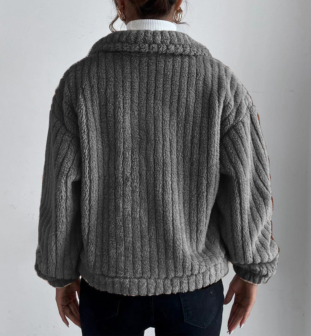 Turn-down Collar Buttoned Jacket