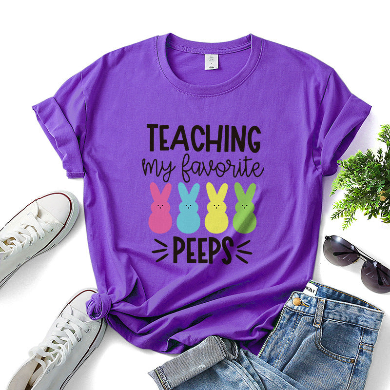 Easter Rabbit Printed Cotton T-shirt