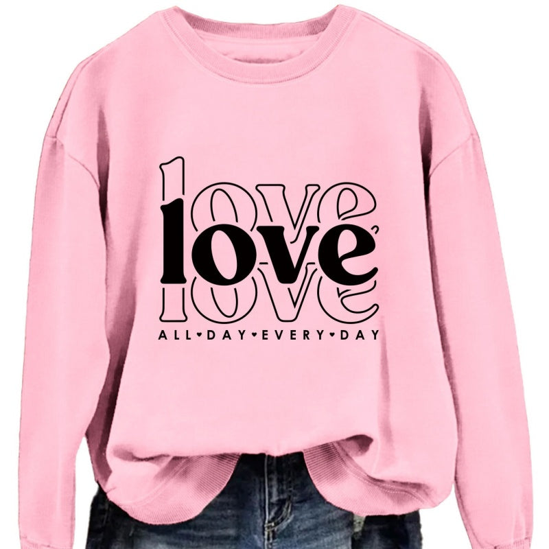 Valentines Day Sweatshirt 12 Colors Women Sweatshirt Long Sleeve Crew Neck Tops