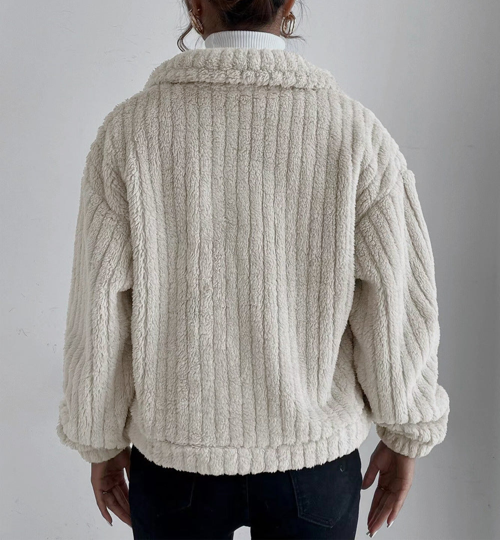 Turn-down Collar Buttoned Jacket