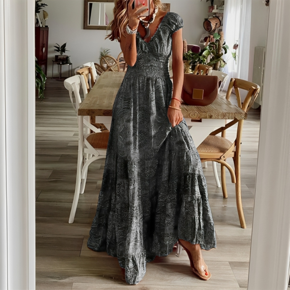 Bohemia Floral Print Vintage Long Dress