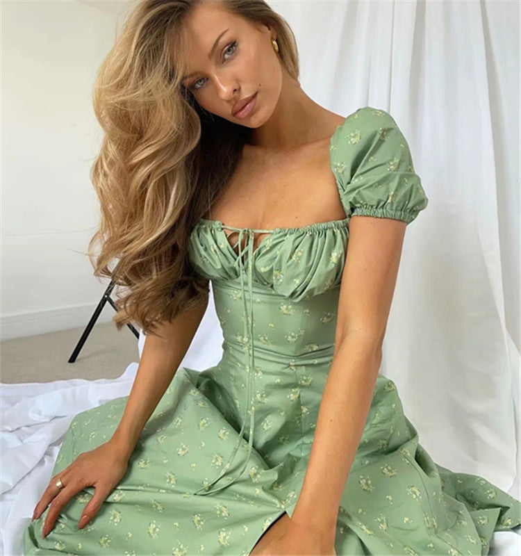 Premium airy fashion vacation floral dress