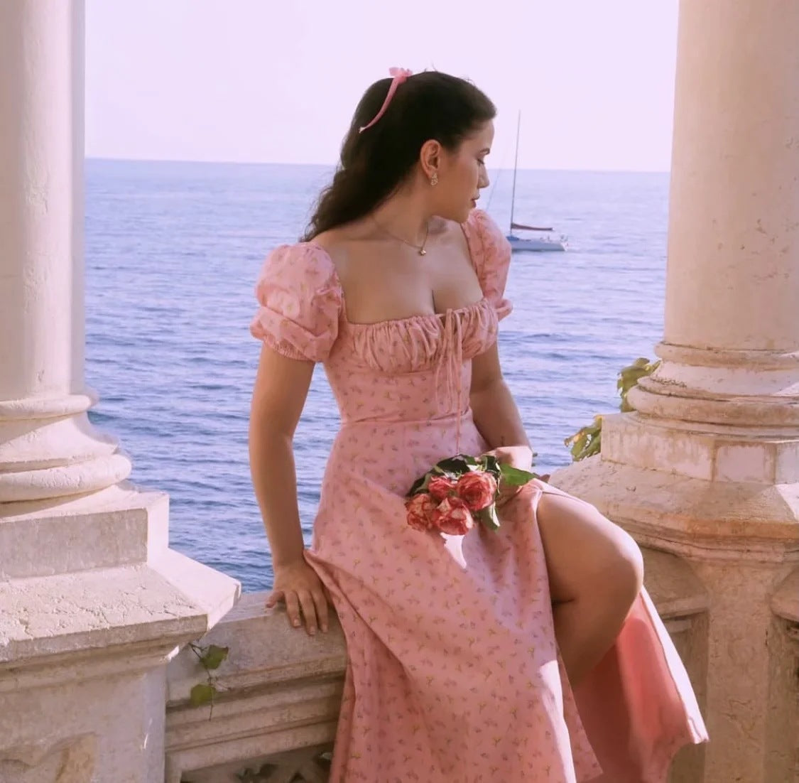 Premium airy fashion vacation floral dress