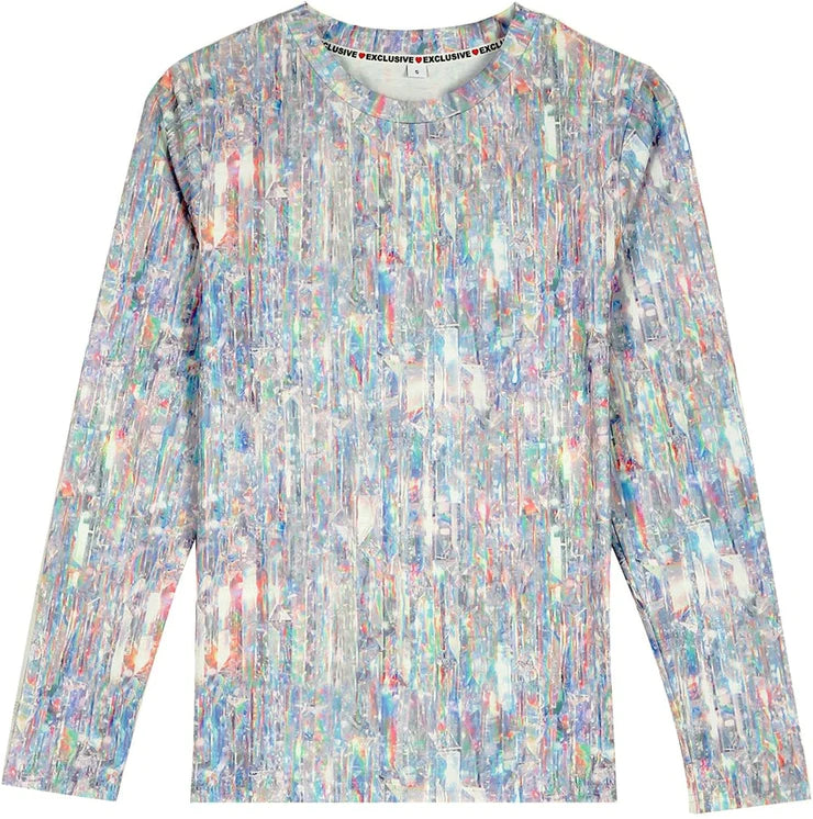 Raining Sparkle Print Long Sleeve Top