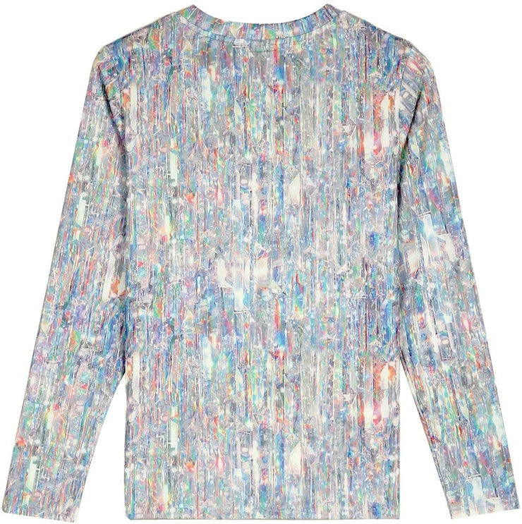 Raining Sparkle Print Long Sleeve Top