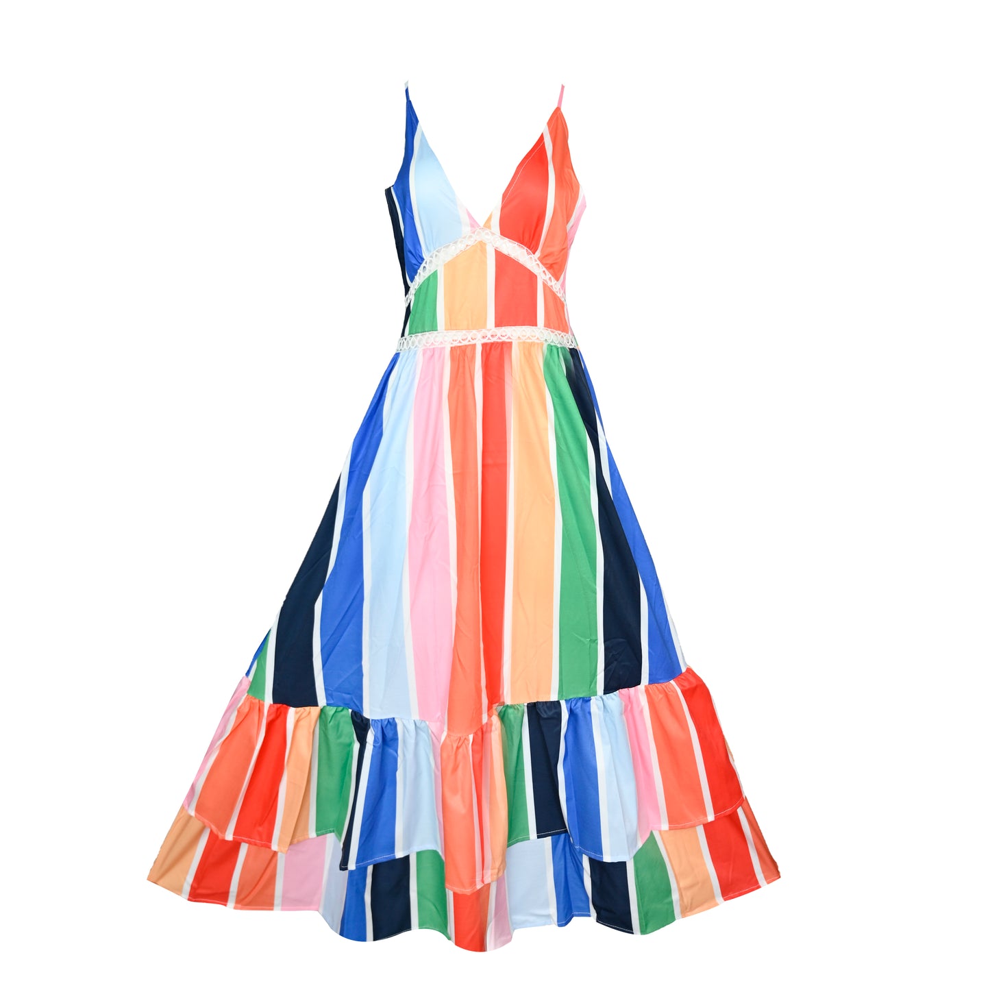 Multi Rainbow Print Maxi Dress