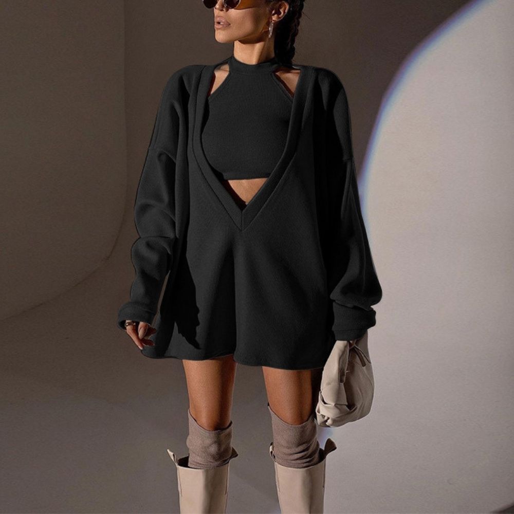 Ruched Cotton Two Piece Set