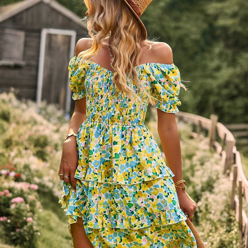 French Style Romantic Floral Print Dress