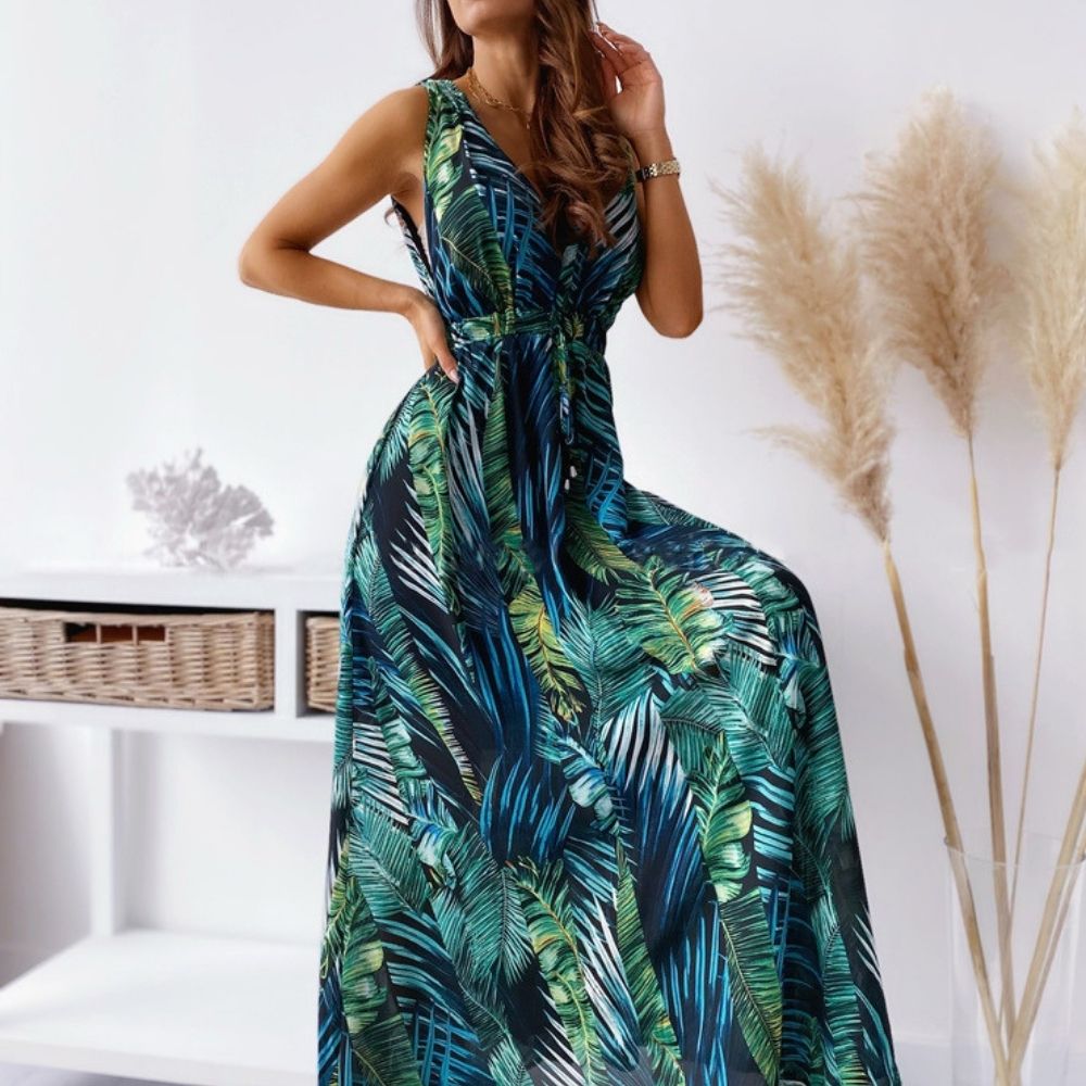 Beach Floral Print Halter Strap Sundress