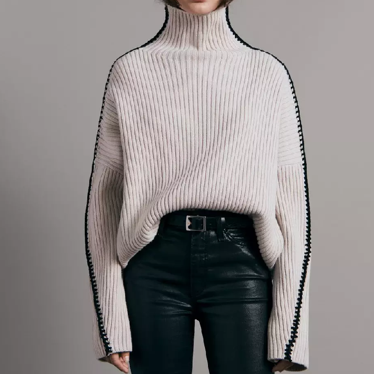 Apricot High Neck Sweater
