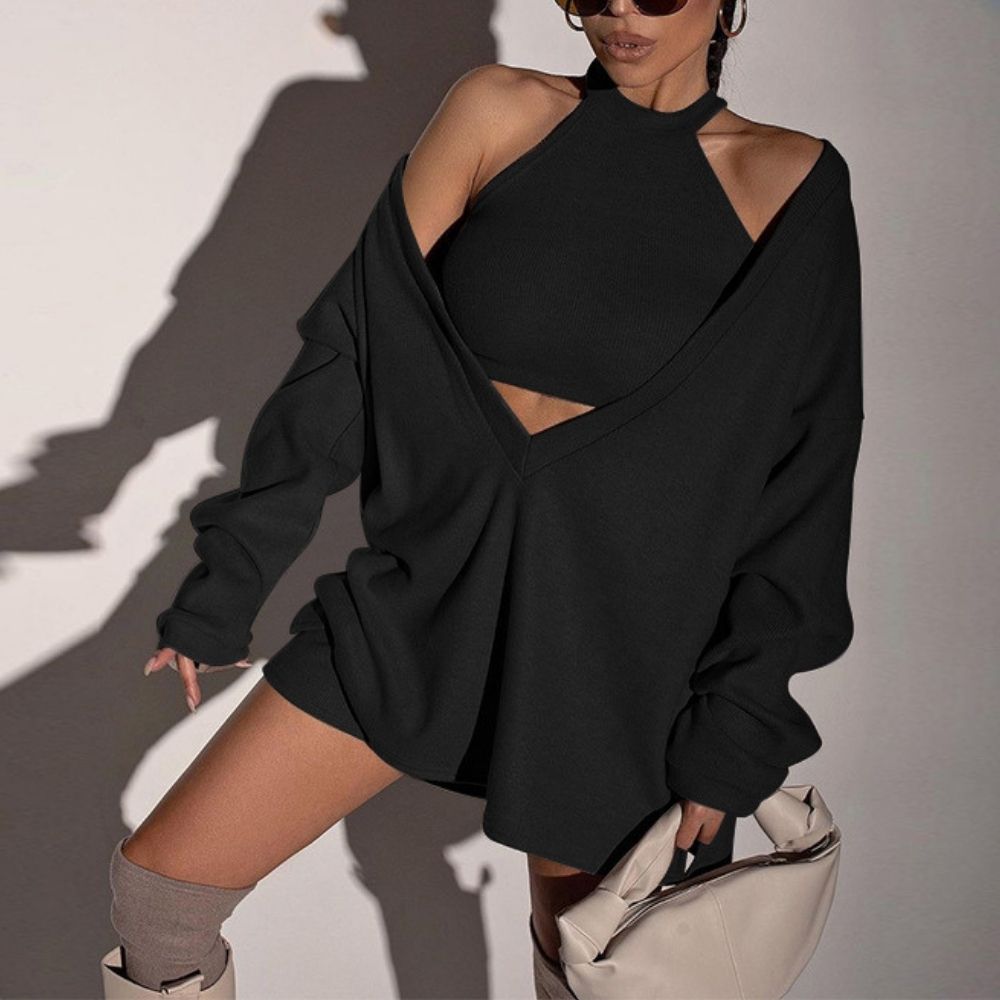 Ruched Cotton Two Piece Set
