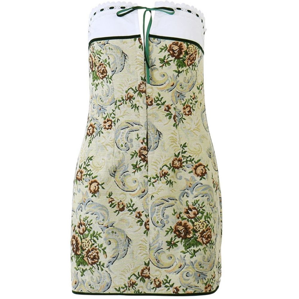 Retro Print Slim Package Hip Dress