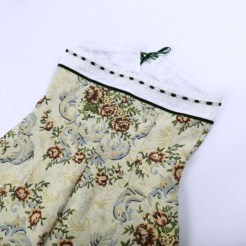 Retro Print Slim Package Hip Dress