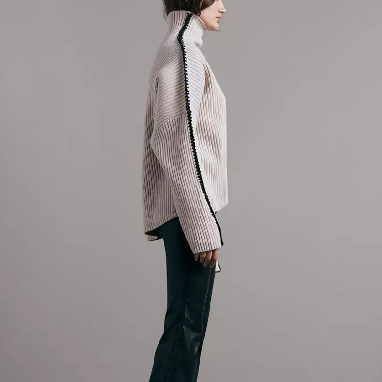 Apricot High Neck Sweater