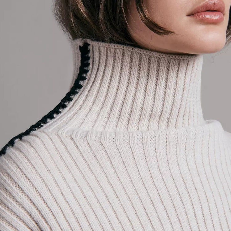 Apricot High Neck Sweater