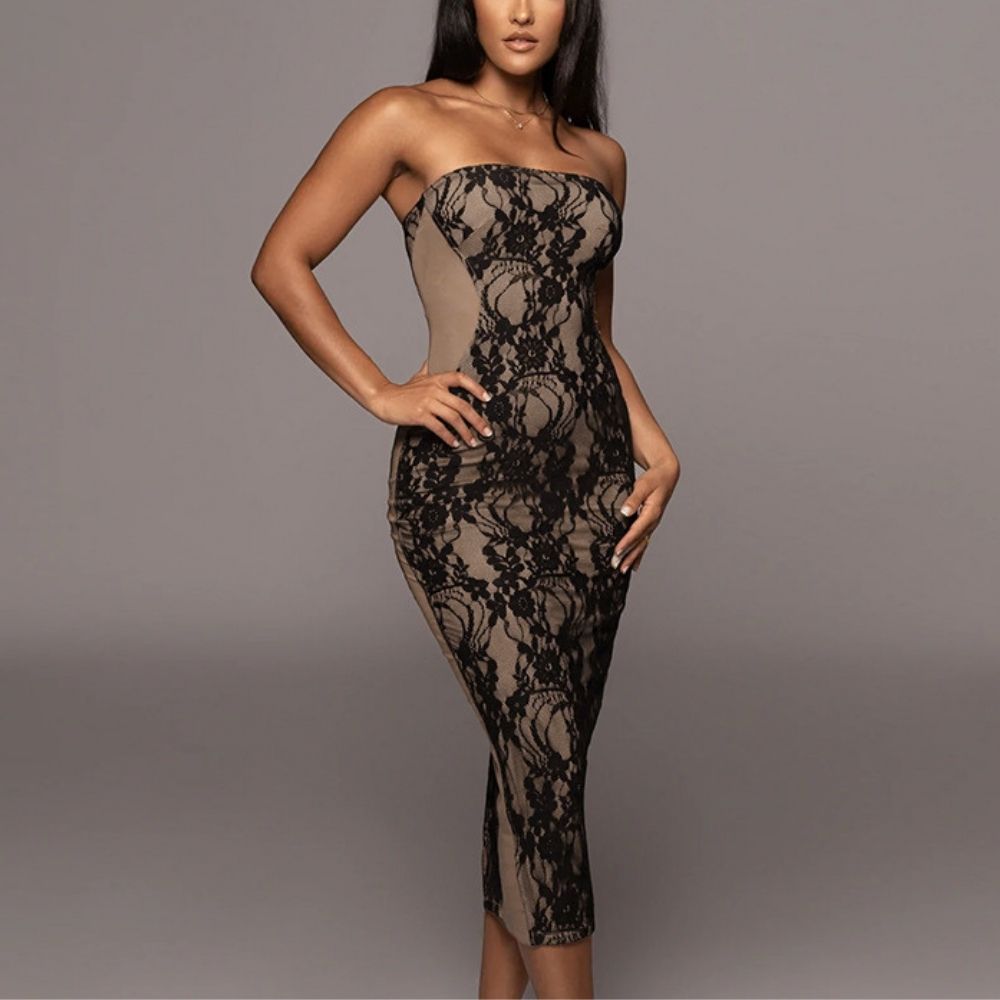 Take me away lace midi dress