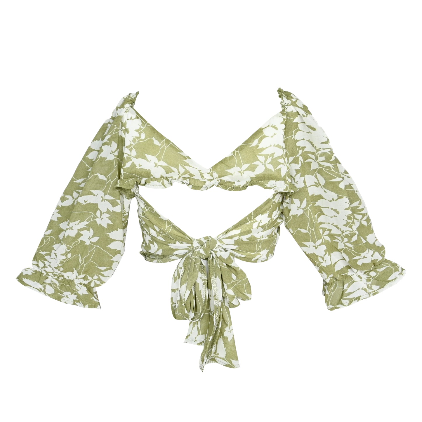 Hollowing Out Slim Fit Ruffle Top