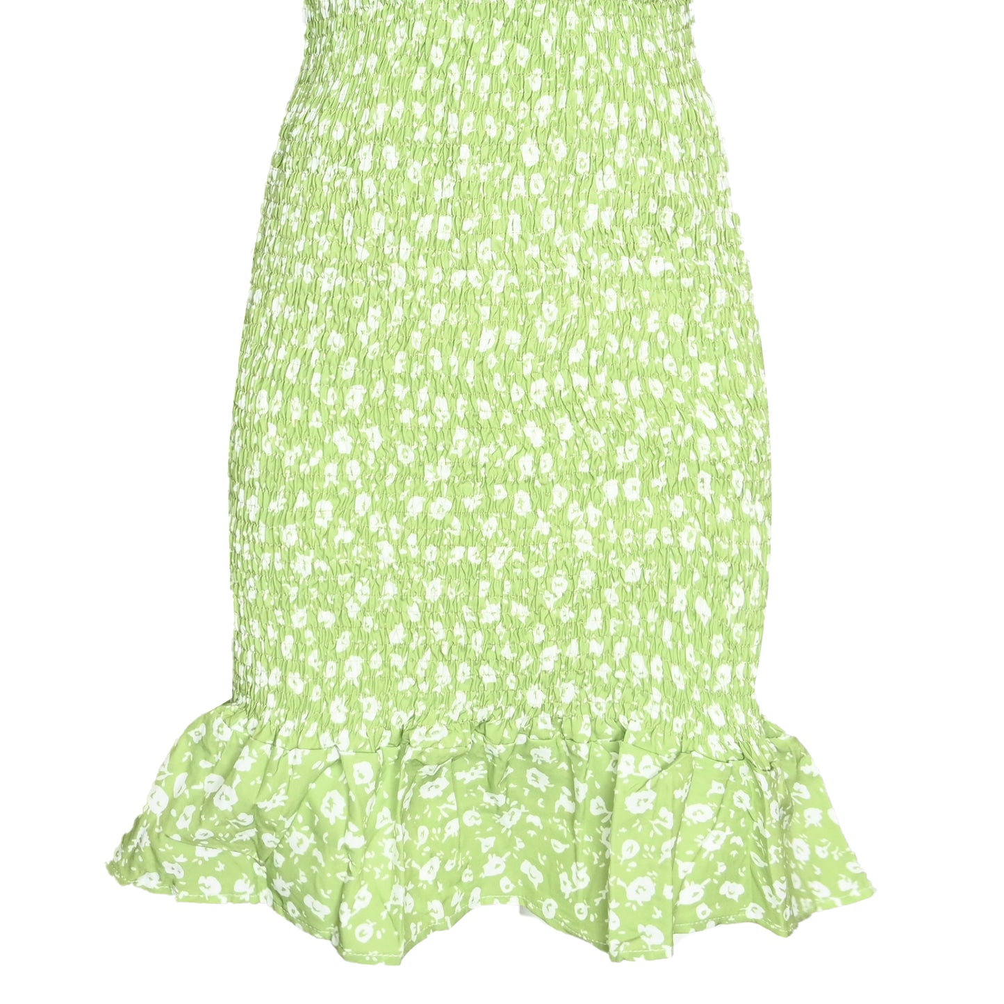 Green Floral Print Cut-out Midi Dress