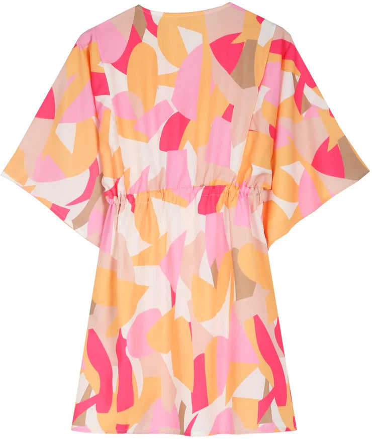 Stunning Print 3/4 Sleeve Mini Dress