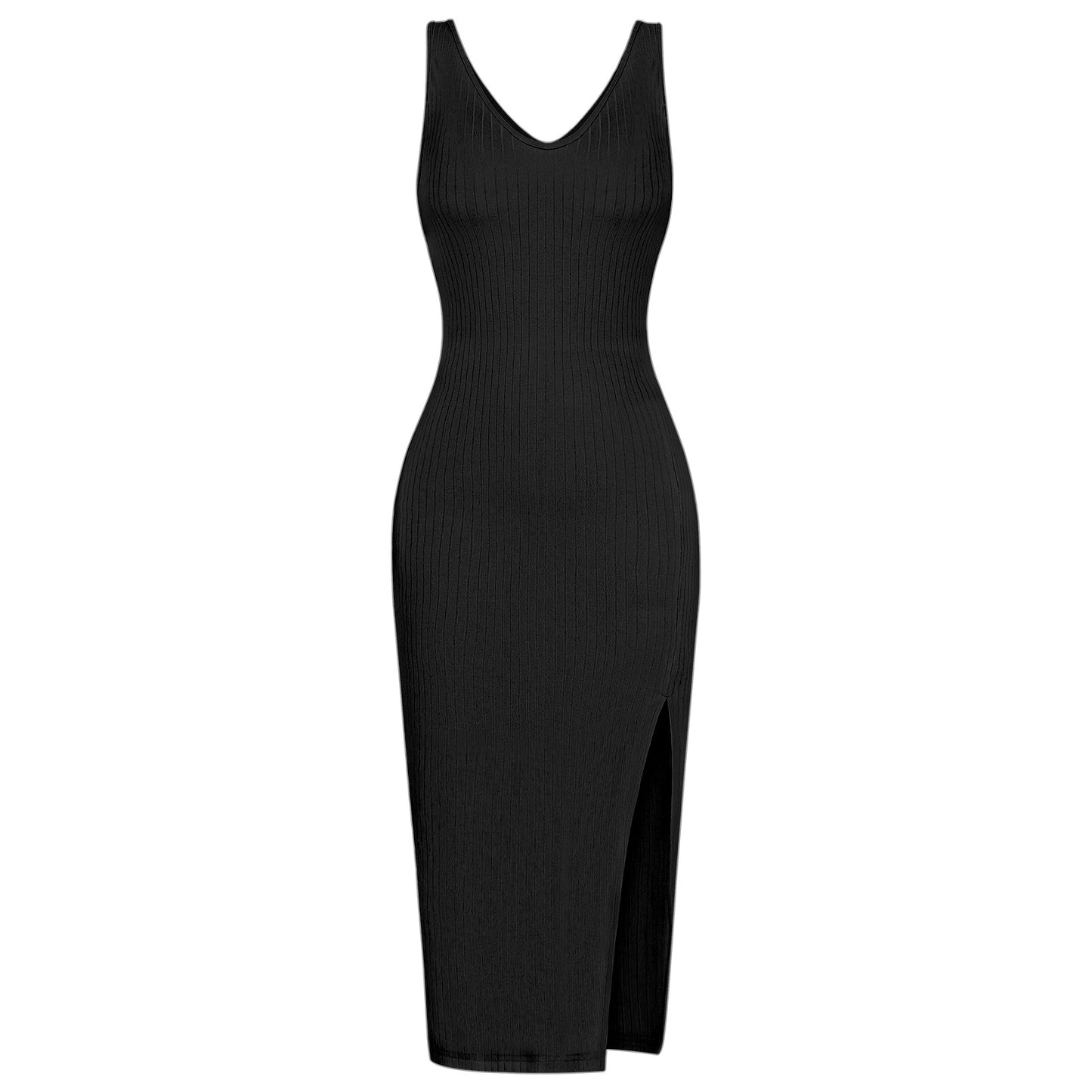 Simple Sexy Side Slit Midi Dress