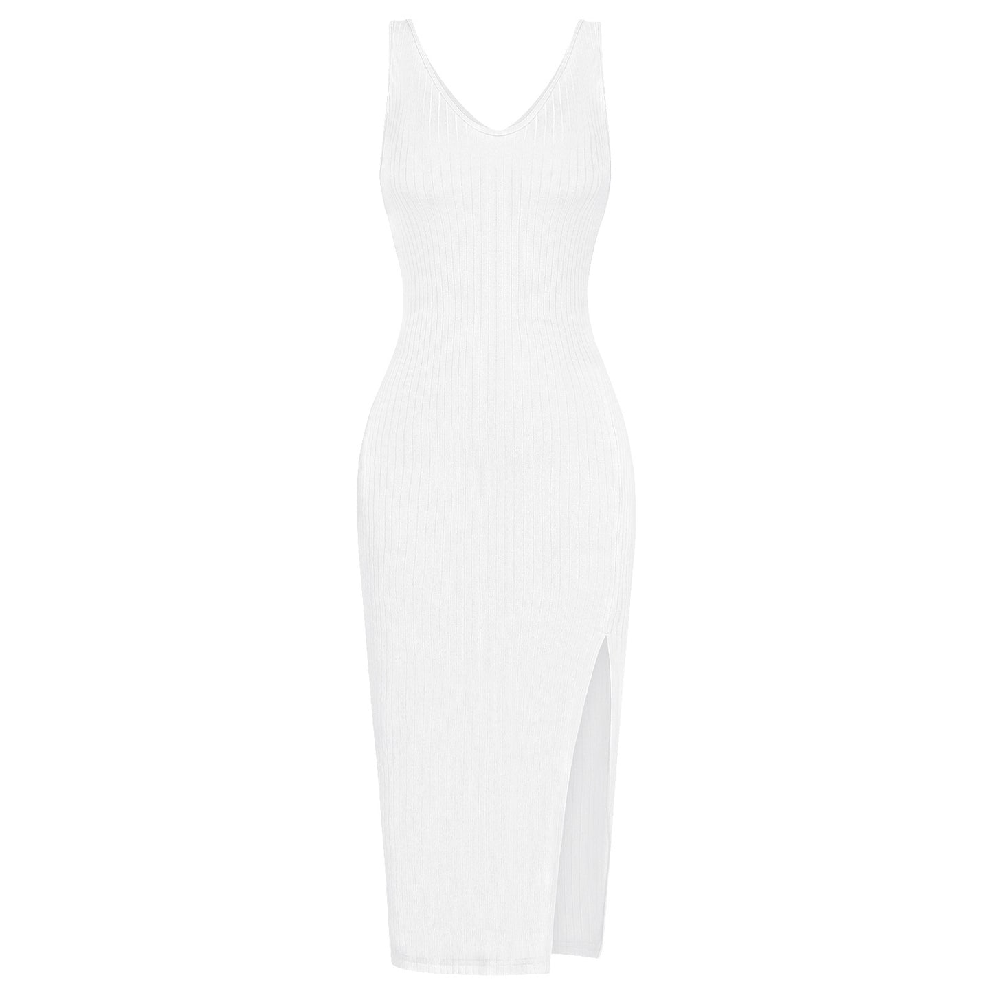 Simple Sexy Side Slit Midi Dress