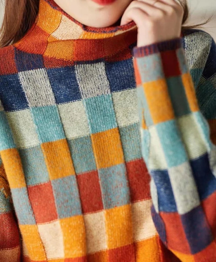 Autumn Cashmere Couture Plaid Turtleneck Sweater