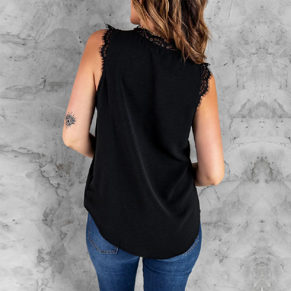 Summer Lace Tunic Sleeveless Shirt
