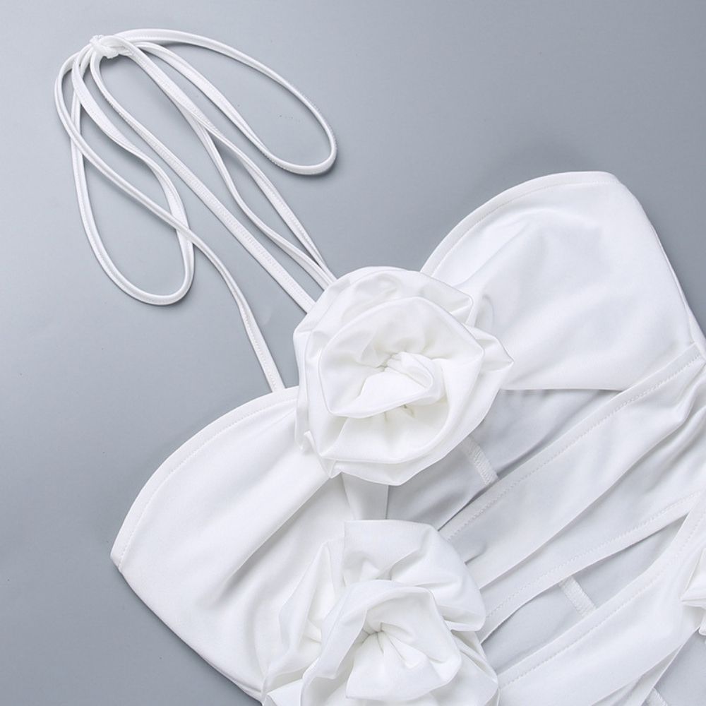 Hollowed Out Slim Shrink Pleate dress