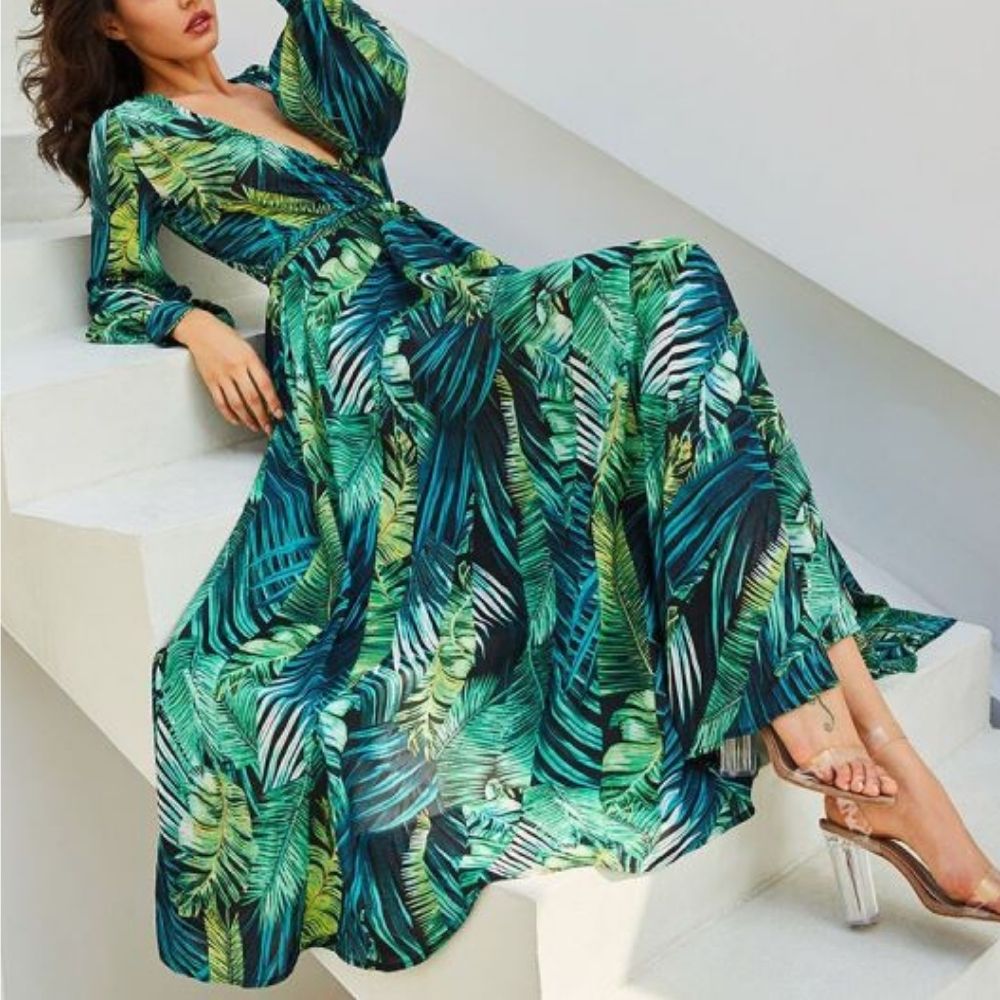 Bhoo latern sleeve floral maxi dress