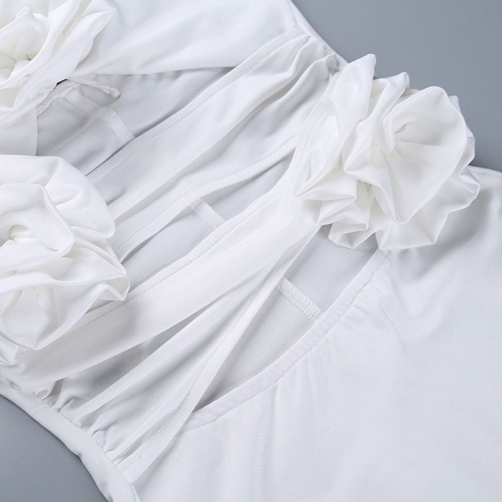 Hollowed Out Slim Shrink Pleate dress