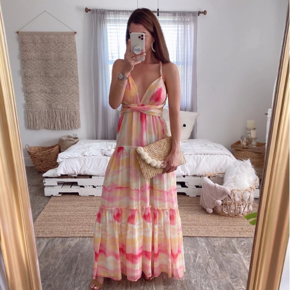 Fashion Beach Backless Thin Long Dress