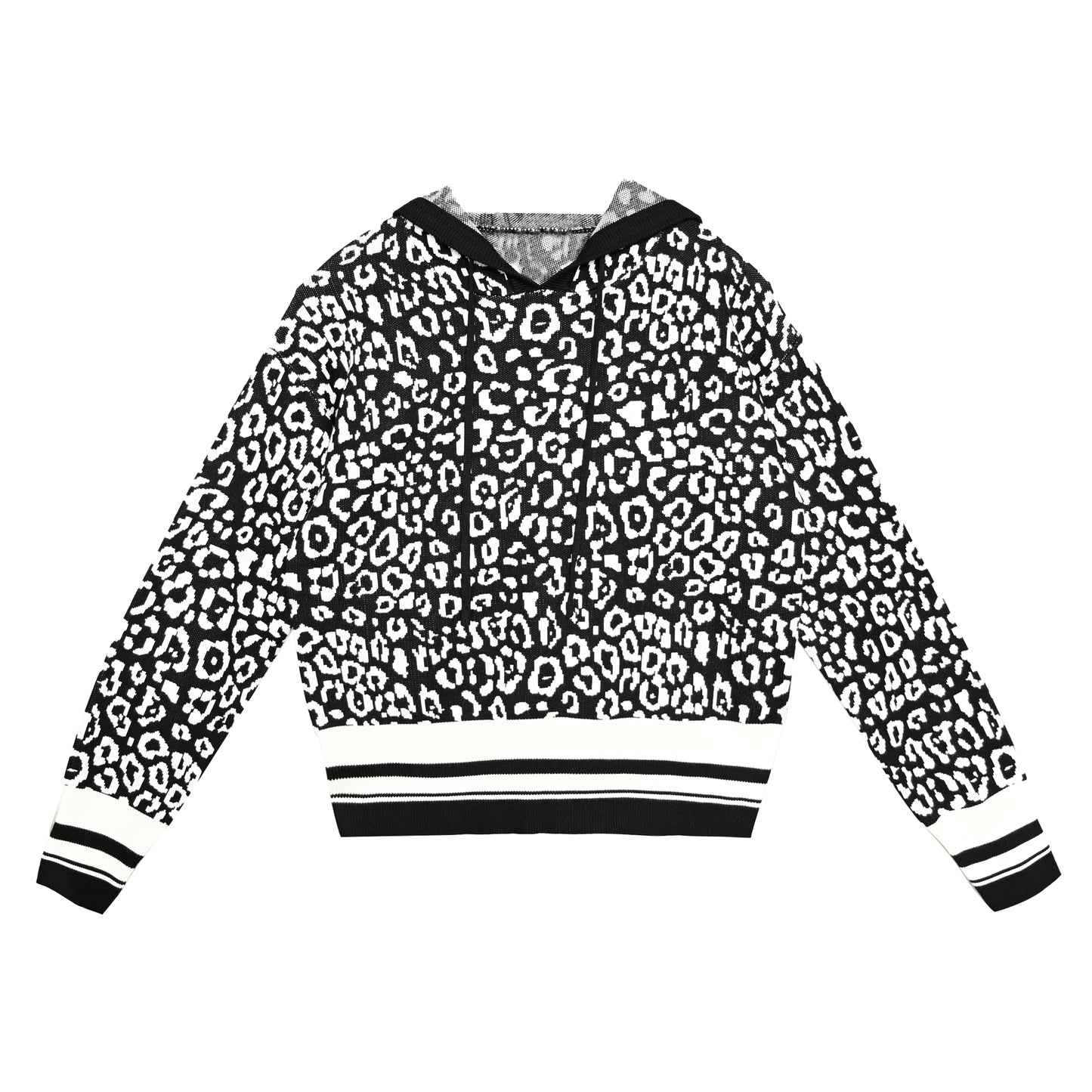 Animal Print Long Sleeve Casual Pullover Hoodie