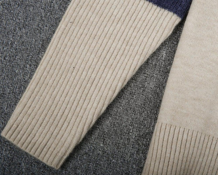 Comfy High Neck Color Block Sweater