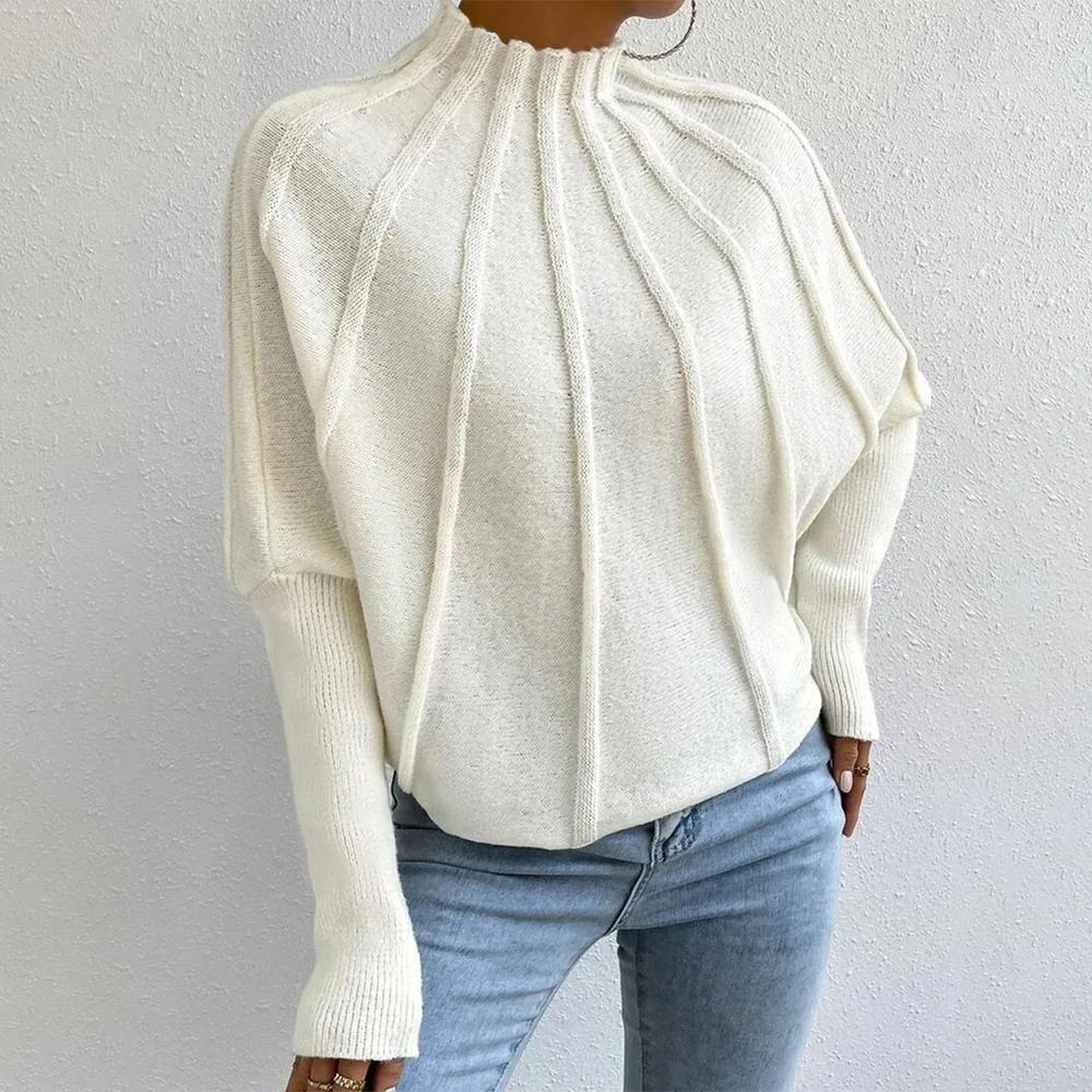 Cream White Reverse Seam Dolman Sleeve Sweater – Reinarea