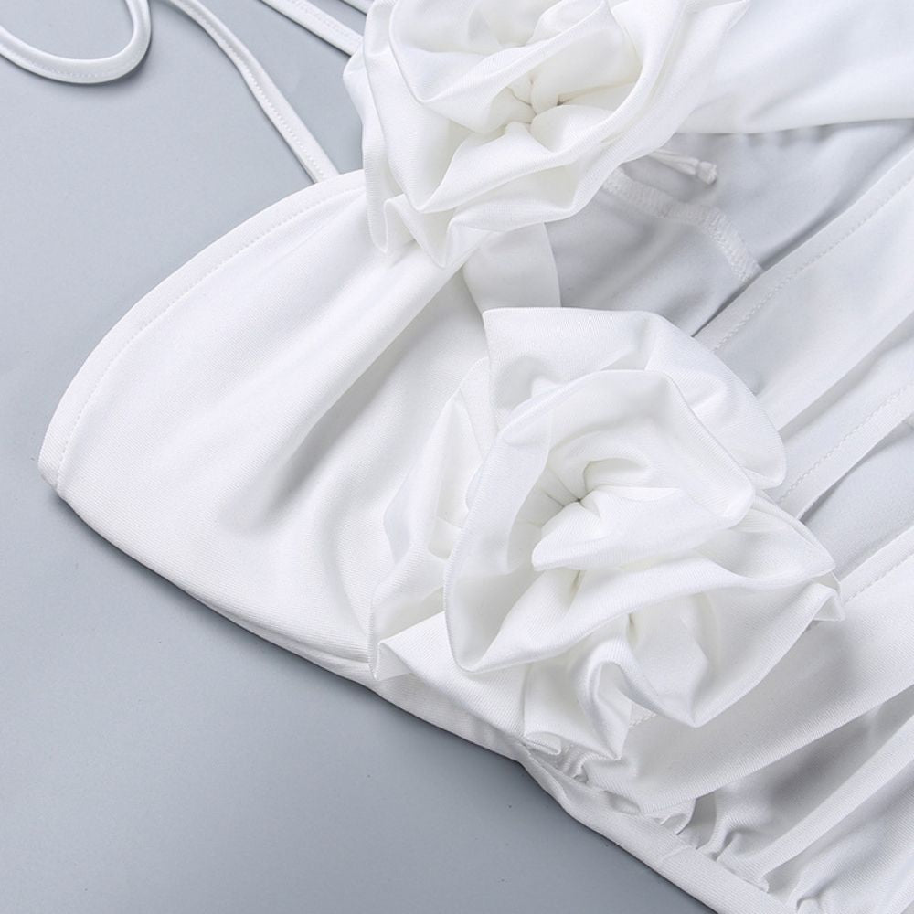 Hollowed Out Slim Shrink Pleate dress