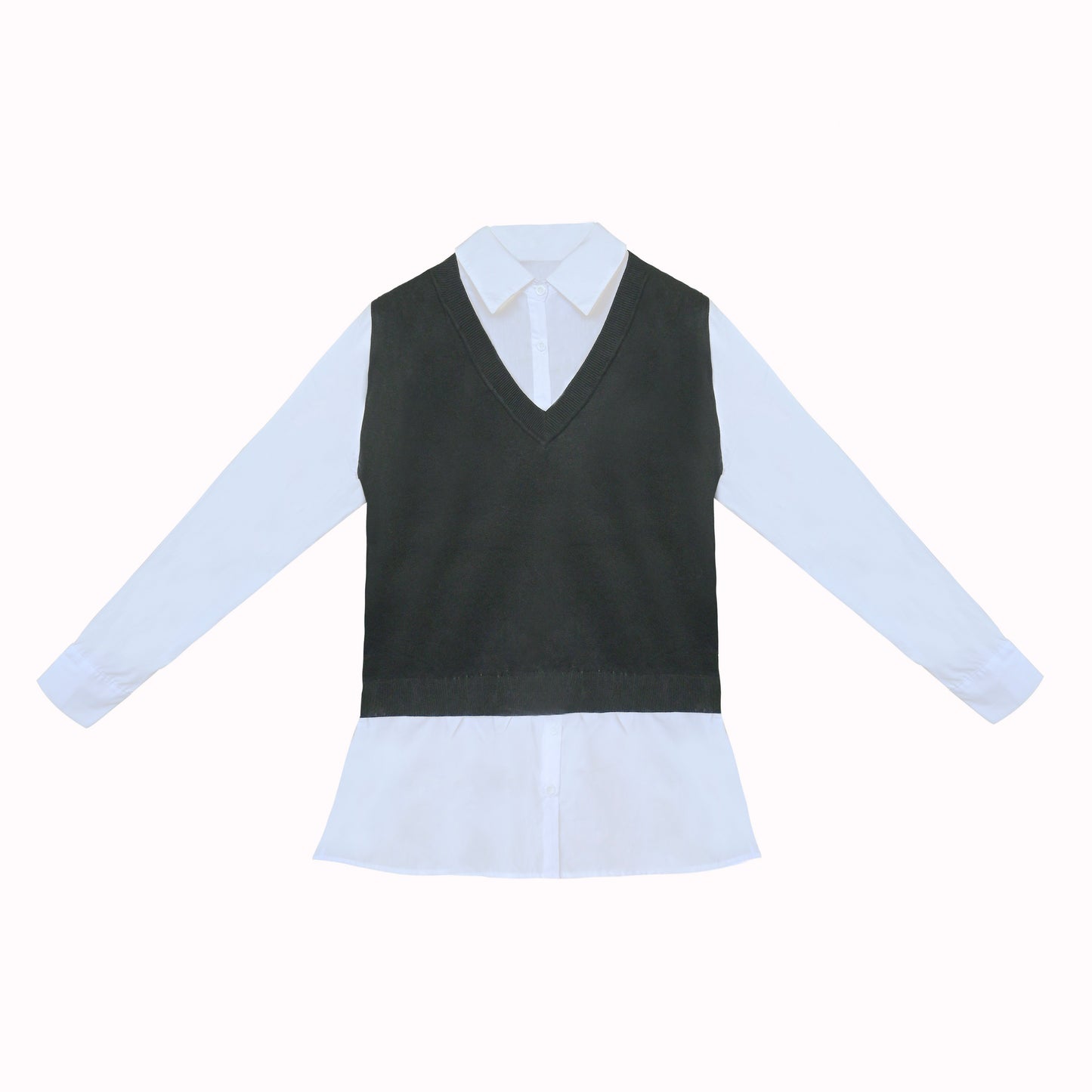 Knit Vest With Frill Collar Undershirt