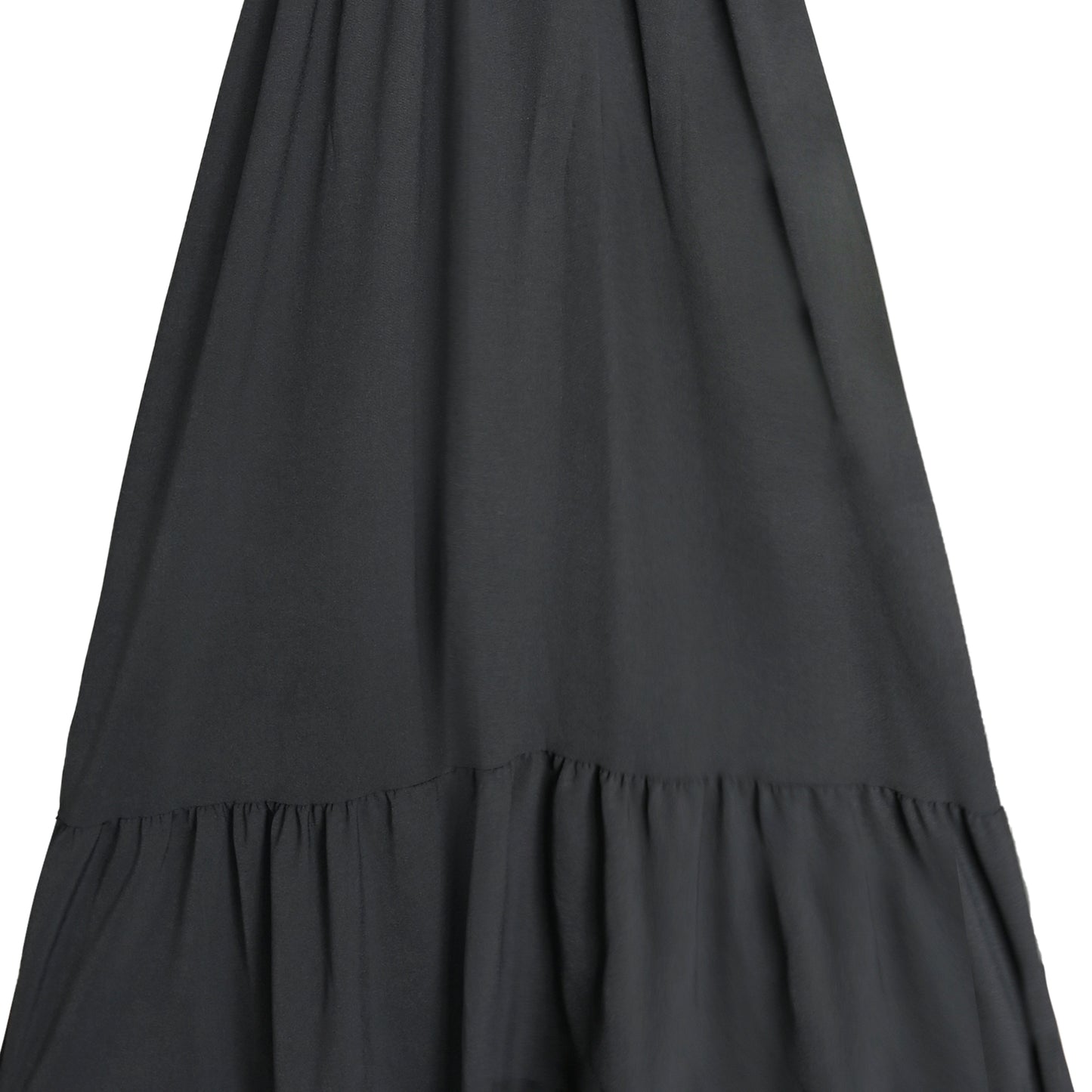 Shirred Ruffle Hem Halter Neck Dress