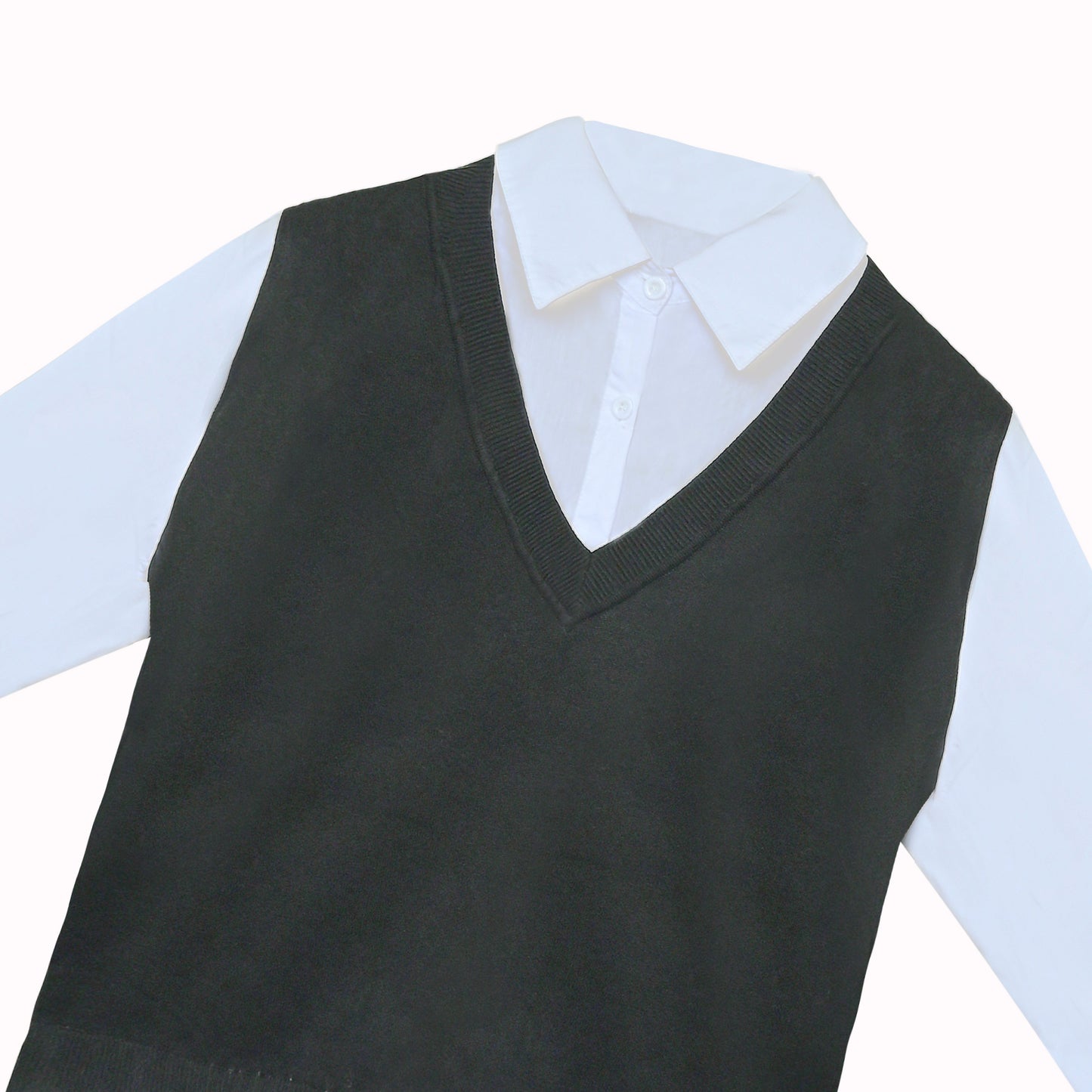Knit Vest With Frill Collar Undershirt