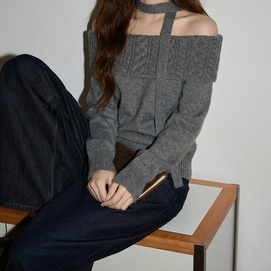 New Year Lazy Style: Korean Cold-Shoulder Knit + Warm Cardigan Combos