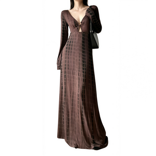 New Arrival: Vintage Grunge Deep V Maxi Dress