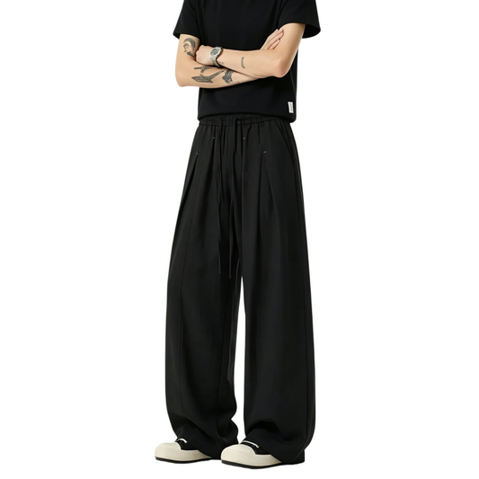 2026 Summer Old Money Essential: Linen-Like Drapey Wide Leg Pants for Men