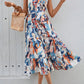 Women's Bohemian Beach Skirt Lotus Leaf Sleeve V-neck Dress for Trendy Beach Vacations 2025 Summer & Seashell Starfish Bracelet