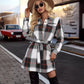 Fall and Winter Elegant Striped Plaid Dress