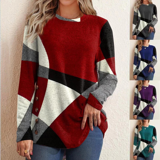 Cashmere Clash Print Long Sleeve T-Shirt Top