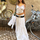 Bohemian High Waist A-Line Maxi Skirt - Sexy Solid Color Long Skirts for Versatile Styling