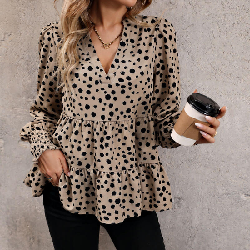 Long Sleeve Leopard Print Shirt