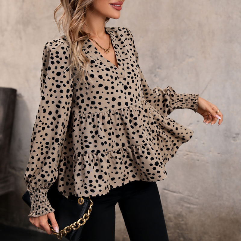 Long Sleeve Leopard Print Shirt